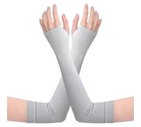 mophrati Protezione UV Cooling Ice Silk Manicotti Body Building Gradiente UPF 50 Protezione solare per ciclismo Pesca Pallavolo, Gradiente bianco grigio