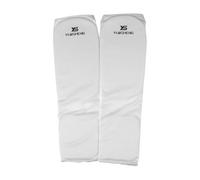 mophrati Protezioni per il collo del piede e le gambe, protezioni per il collo del piede e le tibie, attrezzatura da boxe, per kickboxing, kickboxing Muay Thai, calci Muay Thai, sparring, Bianco, M