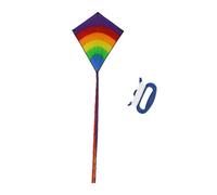 mophrati Prova a far volare l'aquilone con il grande aquilone arcobaleno a forma di diamante per bambini e adulti, adatto al divertimento all'aperto, dotato anche di una borsa per