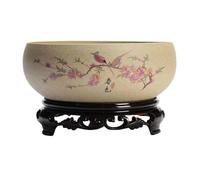 mophrati Robusto vaso per bonsai resistente alle crepe e allo scolorimento per bonsai a lungo termine in ceramica a forma di fiore di loto, UN, 16.5 * 15 * 6.5CM