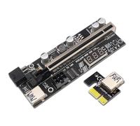 mophrati Scheda adattatore PCI-E Convertitore da 1x a 16x Temperatura Display digitale Porta di alimentazione a 6 pin Estensore PCI- con cavo USB 3.0