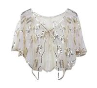 mophrati Scialle di perle '20 Scialle da banchetto da donna Coprispalle con paillettes Accessori donna in poliestere con paillettes '20, D