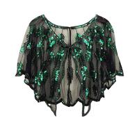 mophrati Scialle di perle '20 Scialle da banchetto da donna Coprispalle con paillettes Accessori donna in poliestere con paillettes '20, UN