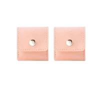 mophrati Set da 2 pezzi, mini borsa portagioielli, da viaggio, portatile, pieghevole, grande capacità, design, anti-grovigli, per orecchini, anelli, rosa, 4.6 * 5 cm