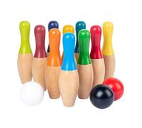 mophrati Set da bowling per bambini con birilli in legno e palla, incoraggia l'educazione precoce attraverso il gioco della palla da bowling per bambini, divertimento all'aperto e al chiuso, set per