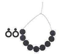 mophrati Set di gioielli classici '50, orecchini e collana eccezionali per donne, occasioni speciali. La squisita collana con ciondolo a catena è un regalo