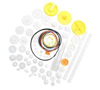 mophrati Set di ingranaggi di varie dimensioni con albero per kit auto per la progettazione modelli giocattoli unici e accessori per la robotica fai da te, set accessori per kit auto giocattolo blu,