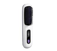 mophrati Spazzola lisciante a pettine caldo con protezione a temperatura costante 2 scelte di colore Piastra per capelli senza fili in ABS Facile, bianco