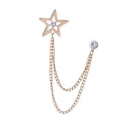 mophrati Spilla a forma di, spilla artigianale con nappe e catene con strass, per abiti da uomo, e decorazioni, colletto da uomo, a forma di per il marito, Oro