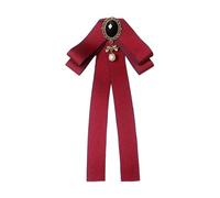 mophrati Splendidi papillon con nastro, spille e accessori unici che aggiungono glamour all'abbigliamento formale per matrimoni, banchetti, cocktail di laurea e accessori per, Rosso, 11.5x24 cm