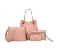 mophrati Tote Set Kit borsa Portacarte Dimensioni compatte Borsa a tracolla di grande capacità Manico Squisito Senza sbavature Forniture da donna, Rosa