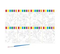 mophrati Typo Mini Paint Pad Book I bambini scatenano l'immaginazione e capolavori Mini set di pittura ad acquerello persistente con tampone, E