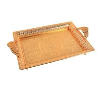 mophrati Vassoio portaoggetti in con maniglie antiscivolo, specchio, dimensioni del vassoio nel cassetto, elegante e raffinato, salvaspazio, portacandele da tè