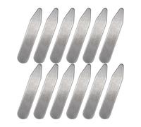 mophrati Versatili supporti per colletto e inserti per supporti per colletto adatti sia per camicie da uomo che da donna. a forma di inserti in metallo per abiti uomo, Argento, 5.58x1x0.08 cm