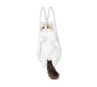 mophrati Zaino a Forma di Gatto di Peluche, Grazioso, per la Scuola, Leggero e Casual, per Bambini e Adulti. Zaino Carino e coccoloso, Progettato a Forma Gatto Peluche, Senza Collare, 50×15 cm