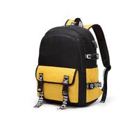 mophrati Zaino per scuola media con caricatore USB Borsa per computer per tablet da ufficio Borraccia per campeggio Zaino per ragazze Ragazzi, Giallo