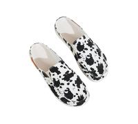 mophrati Zoccoli in Tela da Donna 2 Pezzi/Set con Altezza del Tacco di 5 cm per Un Panno Confortevole a Lunga Durata per Pantofole Femminili, Mucca, 36.1