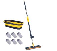 Mopi per la Pulizia dei Pavimenti,Strumento Per Lavaggio Pavimenti Bagnato E Asciutto - Grande Mop con Manico Lungo per Parquet, Piastrelle, Moquette, Bagno, Garage, Appartamento, Dormitorio, Casa, So