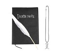 MOPOIN Diario Theme Death Note Notebook con Penna Piuma e Collana, Fashion Anime per Cosplay, Scuola, Taccuino,21x 15 cm