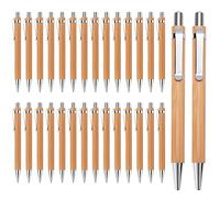 MOPOIN Set di 30 penne a sfera in legno, strumento di scrittura per tutti i giorni in ufficio come elegante strumento di scrittura