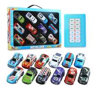 MOPQMKT Auto Giocattolo da Tirare Indietro, 12 Pezzi Mini Auto da Corsa Metallo Giocattoli, Micro Machines Cars, Bambini Giocattolo Car, per Bambini Regali in Ragazzi, Ragazze