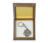 Mops - Argento Placcato Portachiavi Con Uno Cane, Scatola Art Dog