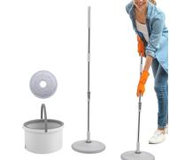 MOPS per la pulizia del pavimento, set di mappe del pavimento | Mops per scrubber a lunga polvere con secchio rotante per il pavimento della casa,Forniture per la pulizia della casa, strumenti di