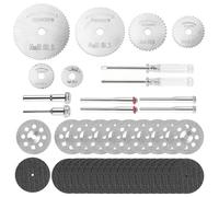 MOPUBZO 44 Pezzi Dischi da Taglio per Utensile Rotante, Set Lame Seghe Circolari HSS, Diamantate e in Resina per Dremel, Ideali per Legno, Plastica, Rame, Alluminio e Metallo Morbido