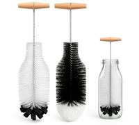 MOPUBZO Scovolino per bottiglie Sodastream 2 pezzi - 32 cm, pulizia senza graffi con setole e spugna morbida, potente contro lo sporco ostinato, ideale per bottiglie 1 L in vetro, Duo e PET