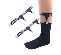 MOPZIJA 1 paio Sock Reggi Uomo, Bretelle Reggicalze per Reggi con Morsetti Antiscivolo, Elastico Regolabile Sock Giarrettiera Mantenere la calza in posizione per Affari, Matrimonio,mimetico