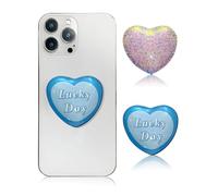 MOPZIJA 2 Pezzi Supporto Impugnatura Telefoni, Impugnatura Smartphone, Cellular Grip per Cellulare Cuore, in Vetro Cristallo, presa sicura, comfort quotidiano per smartphone e tablet