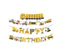 MOPZIJA 2 set Decorazione per Feste di Escavatore Compleanno Tema, Buon Compleanno Festone, striscione buon compleanno,Topper per Torte, Cupcake Toppers Decorazioni per Feste,festoni compleanno