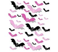 MOPZIJA 48PCS 3D Halloween Pipistrello,Pipistrelli da Appendere,Adesivo Pipistrello Spaventoso,Pare Finestra Domestica Halloween Adesivi,decorazioni halloween finestra,decorazioni halloween