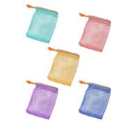MOPZIJA 5PCS Sacchetti per Sapone, Sacchetti per sapone in sisal, con coulisse Sacchettino per sapone, naturale rete per sapone, Per schiumare e asciugare il sapone, doccia Massaggio,porta saponetta