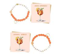 MOPZIJA Aperol Gifts Donna 2 Pezzi Braccialetto Aperol e 2 Pezzi Biglietto Aperol con Adesivo Busta Decorazione Aperol per Amici Colleghi Famiglie，aperol gift，holy aperoli，aperol spritz