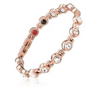MOPZIJA Bracciale Magnetico in pietra di cristallo Bianco,bracciale magnetico,bracciali donna,bracciale in rame,Bracciale Donna Rame Bracciale, Donna Bracciale, Magnetico Gioielli Femminile,Oro-rosa