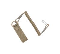 MOPZIJA Cordino tattico, portachiavi a spirale, cordini elastici per la pesca, cordino tattico per pistola spray al peperoncino, attrezzatura di sicurezza, estensibile a 120 cm,Cachi