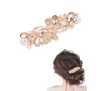 MOPZIJA fermaglio capelli donna elegante,mollette capelli donna, fermaglio capelli donna, forcine con cristalli glitterati, accessori per capelli dorati, regalo per donne e ragazze,mollette capelli