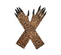 MOPZIJA guanti eleganti donna,guanti halloween,leopardato donna,Opera-Guanti lunghi da donna anni '20 leopardati-raso-guanti lunghezza gomitouanti per Halloween Gatsby festa a tema,femboy gloves