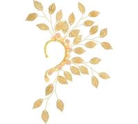MOPZIJA Polsini Orecchie Elfo Ear Cuff Oro, Fatina Orecchini Avvolgenti, orecchie elfo,orecchini clip donna,Foglia Perle Orecchini Clip Donna Per Halloween Costume Cosplay Matrimonio