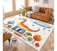 Moquette a Pelo Corto 200x300 cm Tema Sui Dinosauri Per Bambini Lavabile e Antiscivolo, Tappeto per Soggiorno e Camera da Letto, Colorato Tappeto Facile da Pulire, Morbido e Resistente