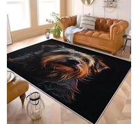 Moquette a Pelo Corto Lavabile e Antiscivolo in 80x150 cm Ritratti di Cani Animali Tappeto per Soggiorno e Camera, Marrone Tappeto Facile da Pulire, Resistente e Confortevole