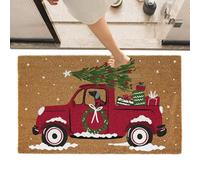 Moquette auto d'ingresso - tappetino per porte a tema per le vacanze con design automobilistico rosso, tappeto natalizio non skid | Benvenuto tappeti per zone invernali non lavabili per tappeti natali