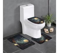 Moquette decorative in peluche con stelle e pianeti, set di 3 protezioni per il bagno, per camera da letto, cucina, vasca da bagno, casa, tappeto assorbente per esterni,
