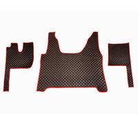Moquette Eco Pelle Nero Rosso Bordo Antiscivolo per IVECO S-WAY 2025 No Slip