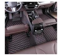 Moquette Tappetini auto in pelle PU per Fit per Jazz 2021 2022 2023 2024 antiscivolo impermeabili accessori interni Tappetini(Nero rosso)