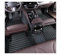 Moquette Tappetini auto in pelle PU per Fit per Jazz 2021 2022 2023 2024 antiscivolo impermeabili accessori interni Tappetini(NERO VERDE)