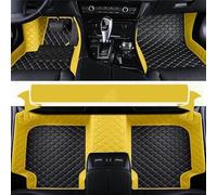 Moquette Tappetini auto in pelle PU per Opel per Corsa D 2007 2008 2009 2010 2011 2012 2013 2014 antiscivolo impermeabili interni Tappetini(Black Yellow)