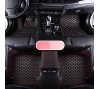 Moquette Tappetini in pelle per auto per Genesis GV70 2023 Diamon Carpets Accessori interni impermeabili Tappetini(Nero rosso)