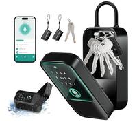 Moquin Smart Lock Box per chiavi di casa, scatola portachiavi Bluetooth con 5 modi di sblocco impronte digitali, controllo app, scheda di accesso, passcode, chiave manuale per Airbnb, casa, ufficio e
